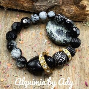 Alquimia Black and Gold Beaded Bracelet